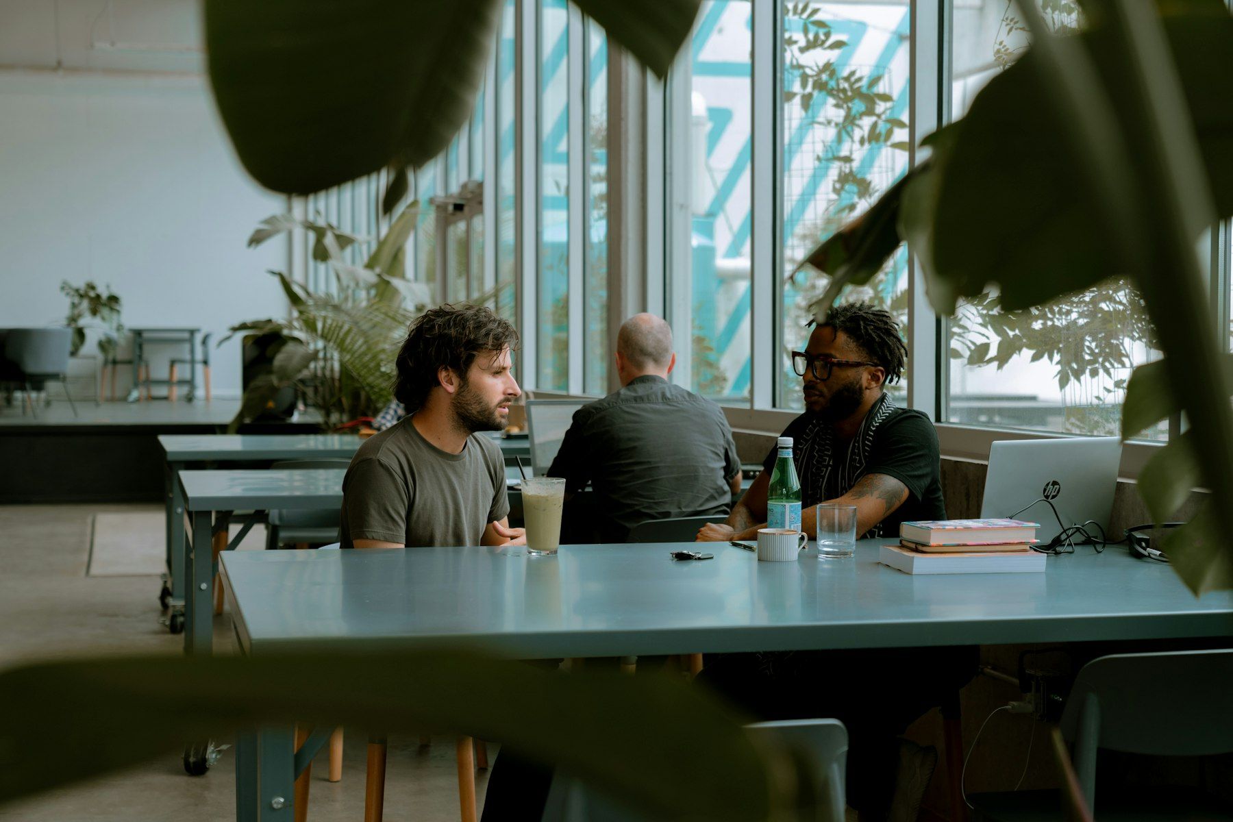 A team working together in a bright, modern office.